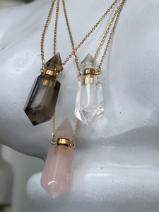 The Enchanted Vial - A Quartz Gem Bottle Necklace -Limited Edition